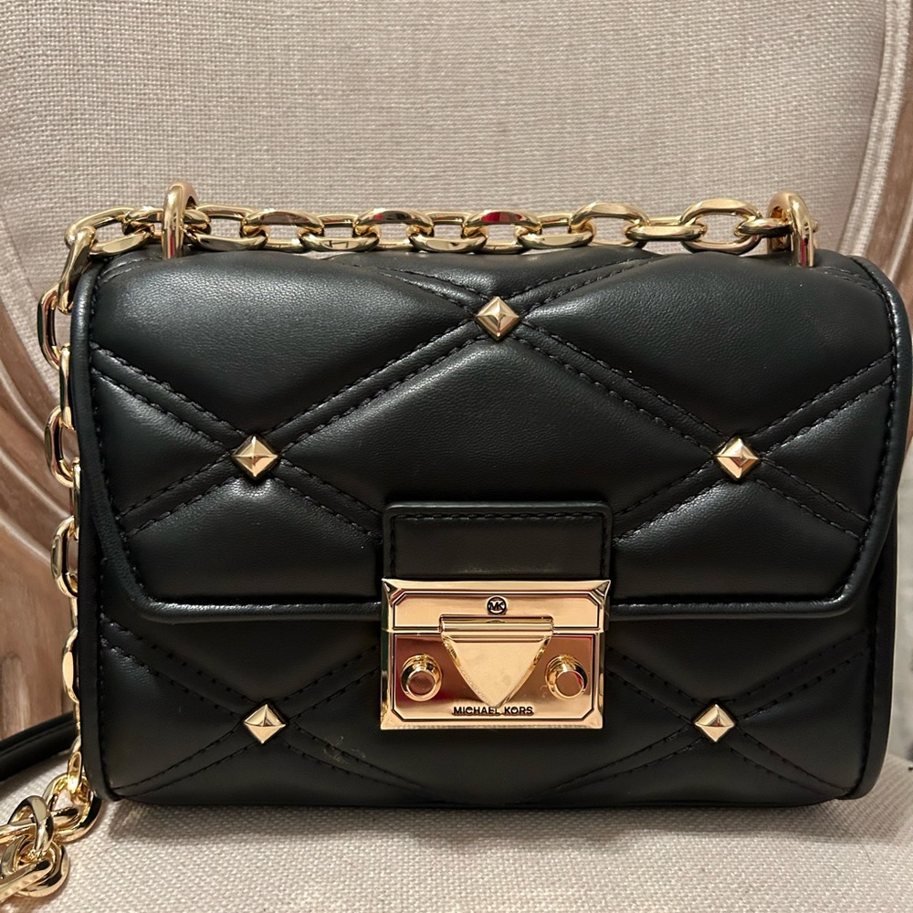 Michael Kors Serena small flap, crossbody studded bag. Brand new with tags.